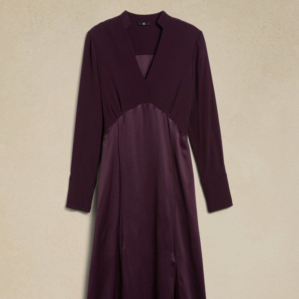 Banana Republic Susana Midi Dress Purple/Pinot Noir